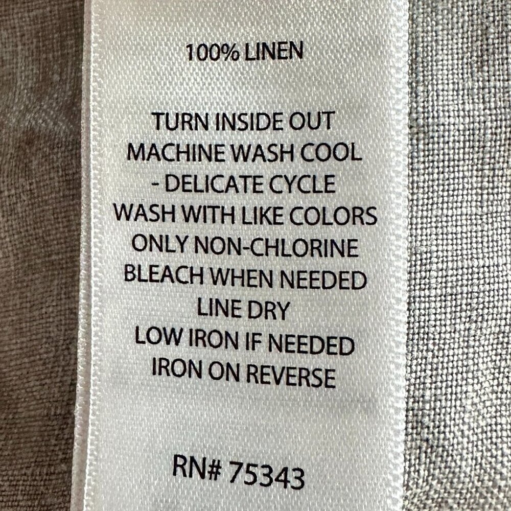 JNY Jones New York Women' 100% Linen Pant Size S Grey Wide Leg Cottagecore Boho - Picture 5 of 11